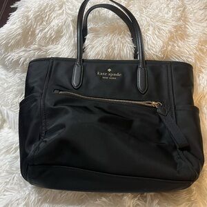 Kate Spade Black Structured Satchel with Gold Accents